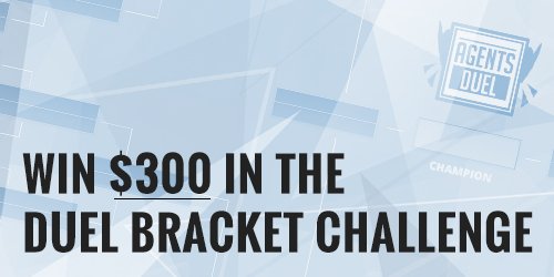 EsportsArena's tweet photo. Tomorrow is the last day to submit your bracket challenge for #agentsgg Duel!
Honestly, the easiest $300 ever.
https://t.co/W2YmjPg91s https://t.co/zH2BPSxU5v
