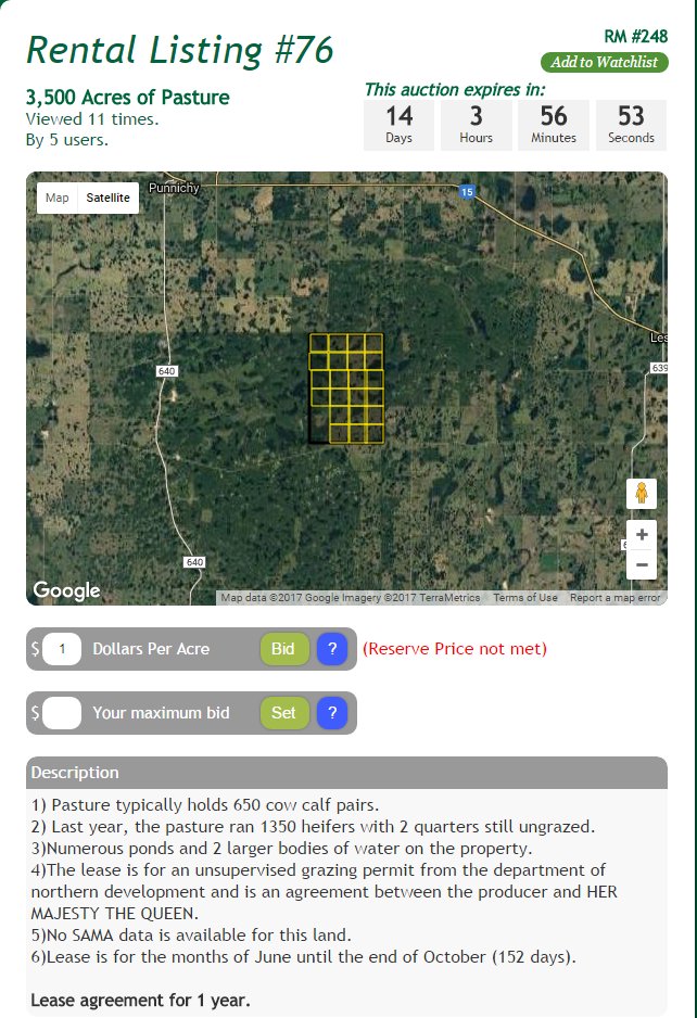 Renterra's tweet image. Over 3,500 acres of pasture for rent. Available from June 1 to Oct. 31. Perimeter and interior fencing. Visit renterra.ca