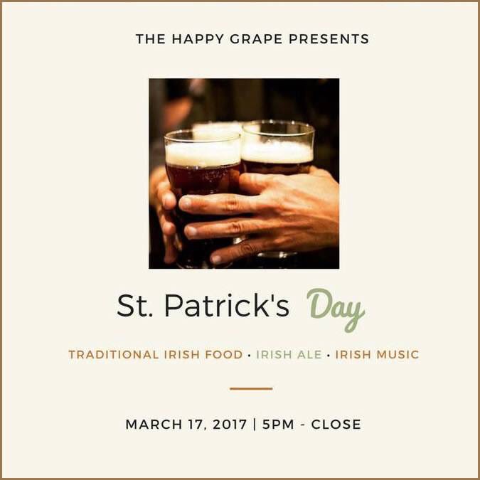 DestinationMans's tweet photo. Celebrate Ireland! at The Happy Grape, Friday, March 17, 2017, 5:00 pm - 12:00 am. #StPatricksDay #HappyGrape https://t.co/kdauLHU8WJ