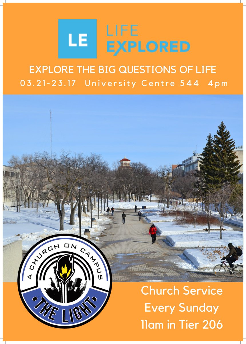 citylightwpg's tweet photo. Explore the big questions of life! March 21-23 (Tues, Wed, Thur) at 4pm in 541 University Centre! FREE 60 minute sessions, snacks provided! https://t.co/IlPhZb7k5L