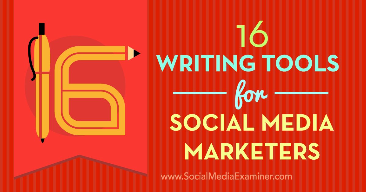 SocialCatnip's tweet image. 16 Writing Tools for Social Media Marketers : Social Media Examiner // #SocialMediaTips bit.ly/2n1PNa3