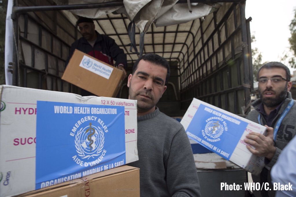 WHO's tweet photo. Over 11 million treatments were delivered across #Syria last year https://t.co/m9Xe9RlJNQ #HealthForSyria https://t.co/6CJADF5XRn