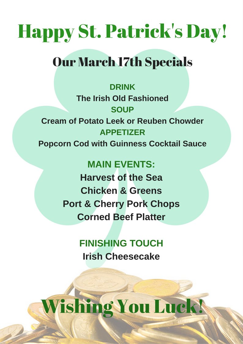 TheOldeBryanInn's tweet photo. See you for St. Patrick's Day!
#StPatricksDay #specials #dinner #oldebryaninn #StPaddysDay https://t.co/GCm6yjgWJc