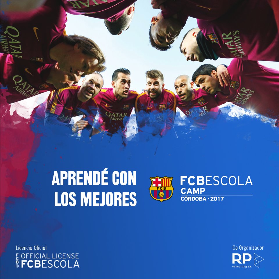 Se viene la Escuela del FC Barcelona en Córdoba.
Del 12 al 16 de Abril, aprendé con los mejores.
#FCBEscola