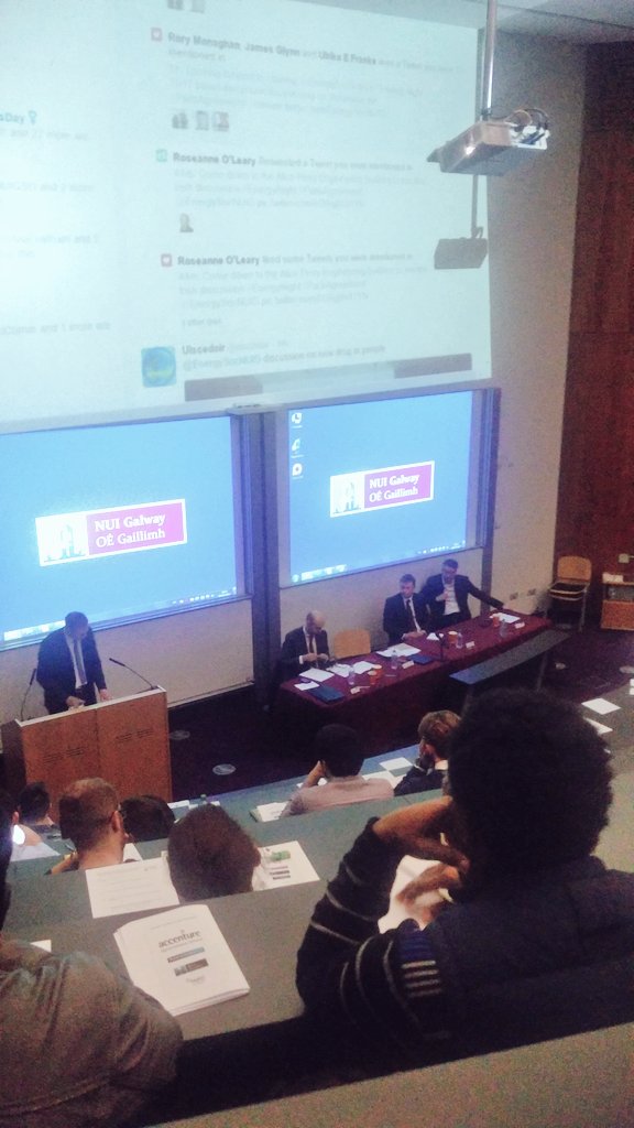 RobbieReid90's tweet photo. @EnergySocNUIG- Excited here for @AccentureIrlJob sponsored #EnergyNight with the panel discussing the challenges of the #ParisAgreement. https://t.co/EGOgpIGVET