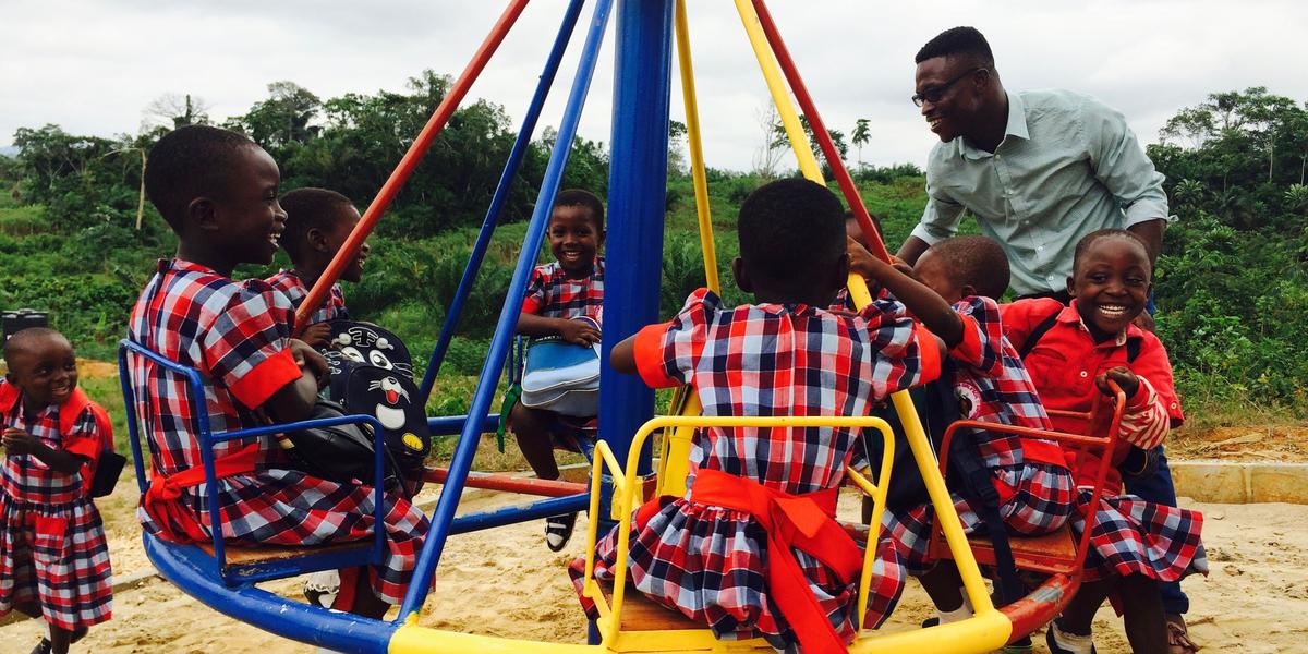 Penn's tweet photo. With support from @PennDesign @Wharton, alum & #PEP15 winner Shadrack Frimpong has opened a girls' school in Ghana. https://t.co/U8C2jaOydh https://t.co/r7c6PKDC3N