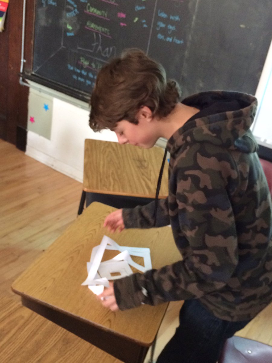 TaraMcFarling1's tweet photo. 3-D sculpture challenge - can the grade 8's make a sculpture using just one sheet of paper? @MajorBallachey @GEDSB #masterpiecesinprogress https://t.co/EzGmHZ5g5Y