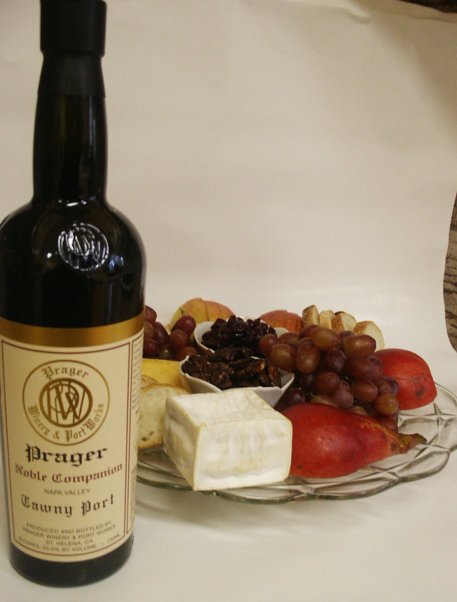 PragerPortWorks's tweet photo. A great way to celebrate #winewednesday  Noble Companion Tawny Port, cheese, fruit, and nuts. What more could you need! #napavalley #portme https://t.co/XyDAbT6fXR