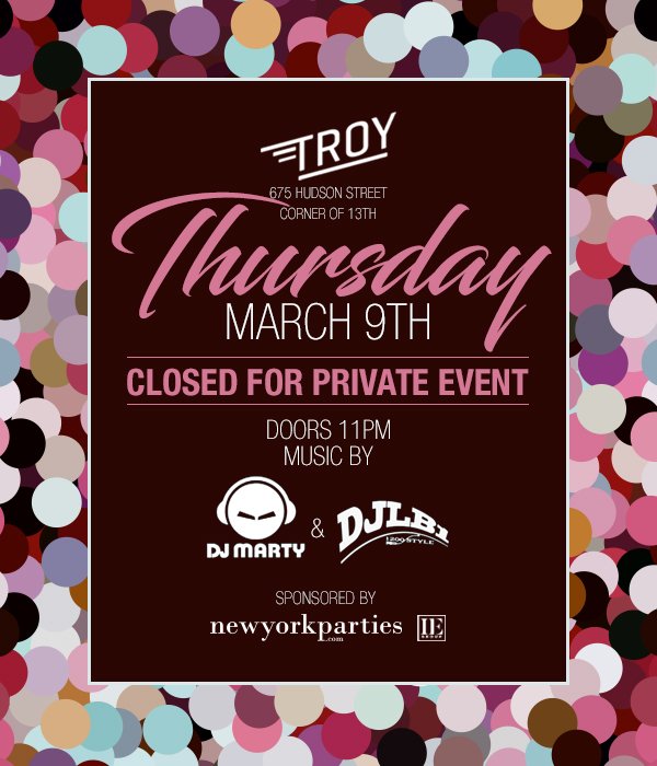 NY_Parties's tweet photo. Join Us Late-Night @TroyLiquorBar 
Music by @DJMartyPlay &amp; @DEEJAYLB1 #thursdaynightnyc #nightlifenyc #meatpackingdistrict #livedj #nyclubs https://t.co/ItkSEzPz5Q
