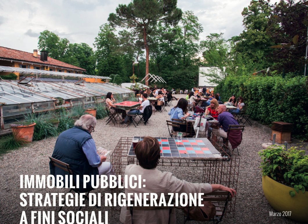 Rigenerazione sociale di spazi pubblici. Online il documento di @avanzi_e @makeacube con il contributo di #Unipolis bit.ly/2lDpzul