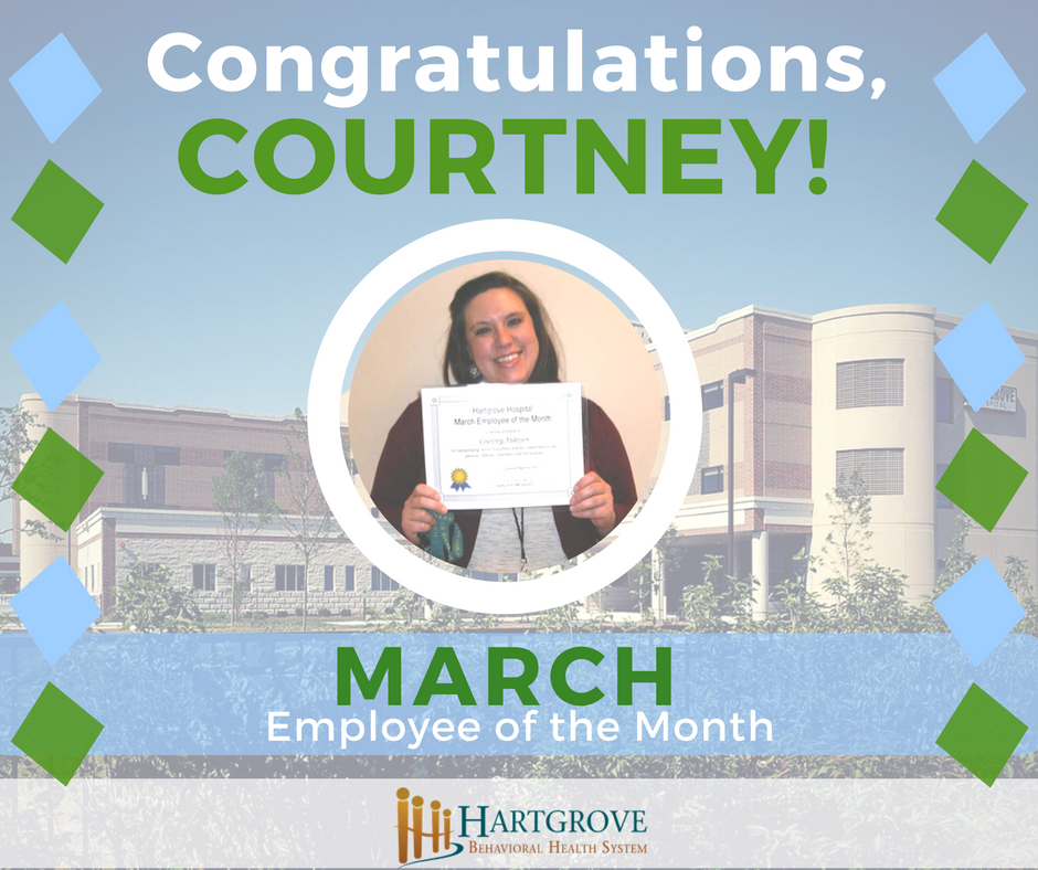 HartgroveBHS's tweet photo. Courtney takes extreme pride in her work &amp; is a strong advocate for her patients, the unit, department &amp; Hartgrove as a whole. She rocks! https://t.co/nSNqFw1iNZ