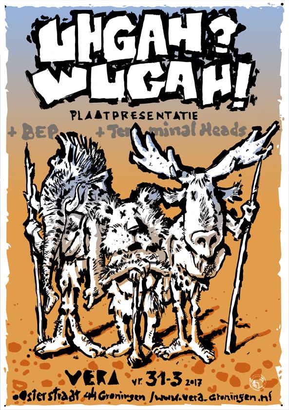 31 maart albumpresentatie <a href="/UhgahWugah/">Uhgah?Wugah!</a>! Nice artwork @veraclub 
In de verste verte de snelste en meest strakke band!
