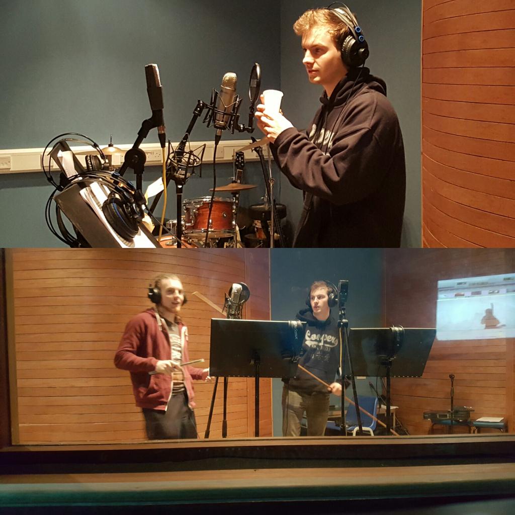 Recording Foley sounds in studio @cavaninstitute with @Darryl_Scanlon_ @briankiernan16 #SoundDesign #FoleySound