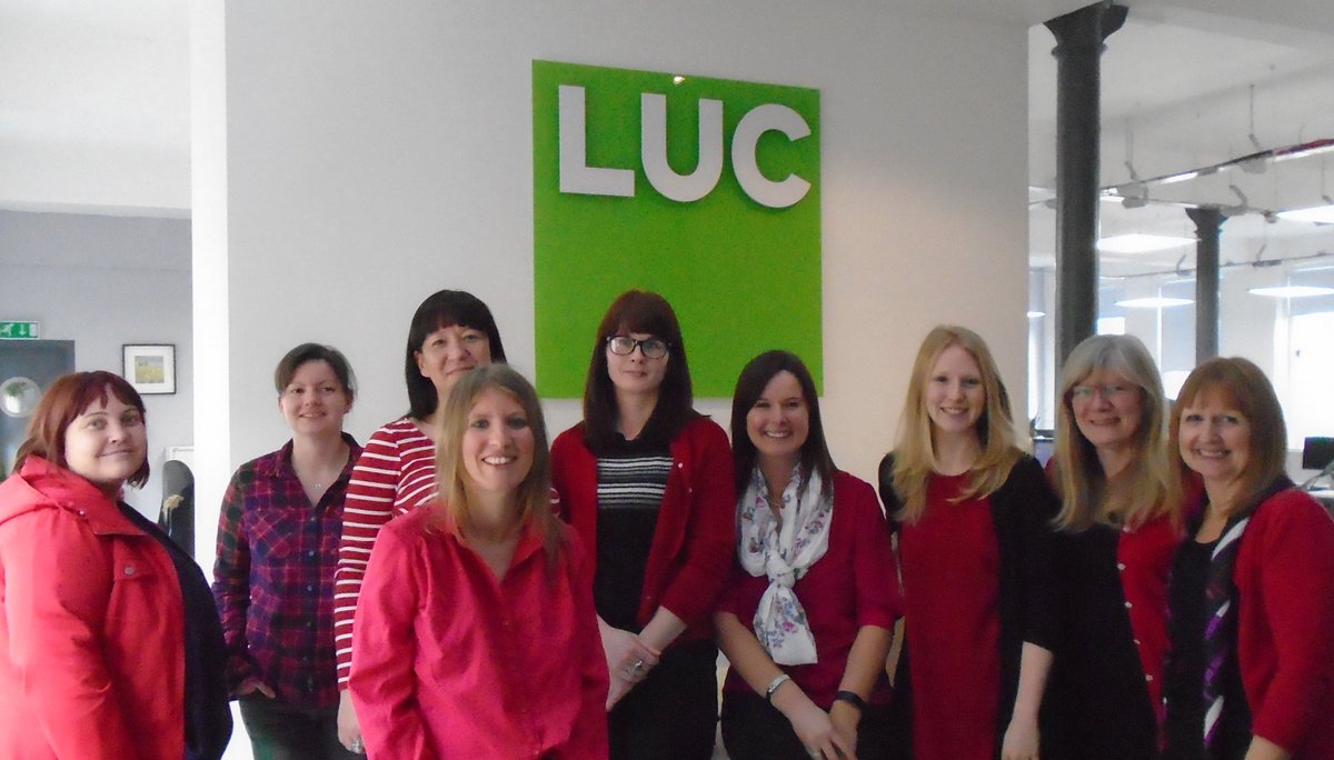 luctweeting's tweet photo. Happy #InternationalWomensDay day from LUC! Our Glasgow ladies all dressed in red to support! https://t.co/3mKYfPLH1E