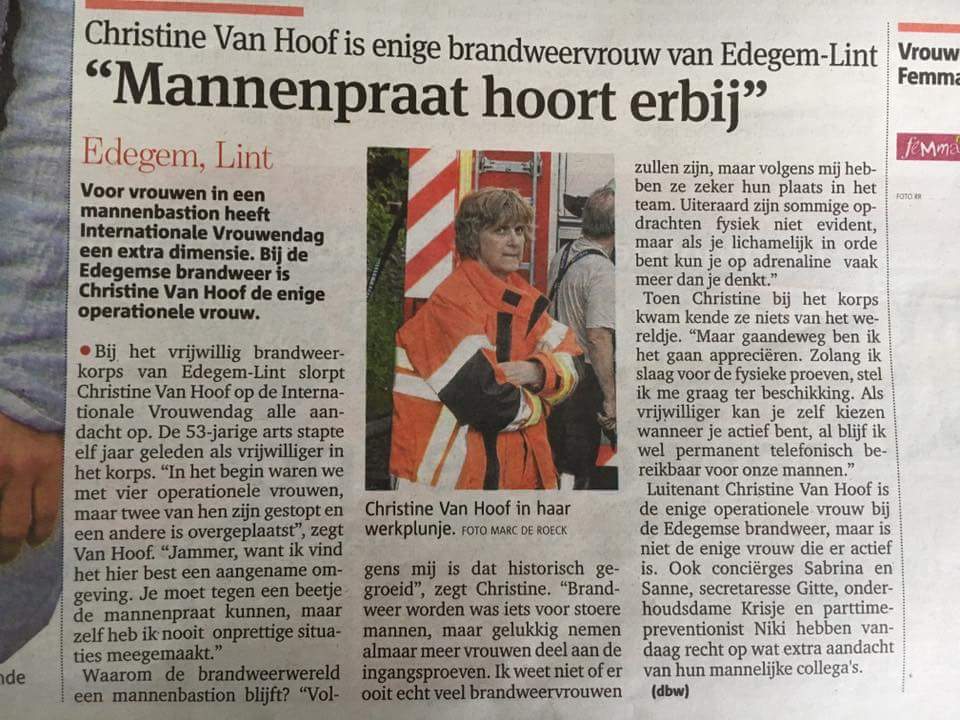 Dr./Lt. Christine Van Hoof, rots in de branding van de Zone Rand #InternationalWomensDay