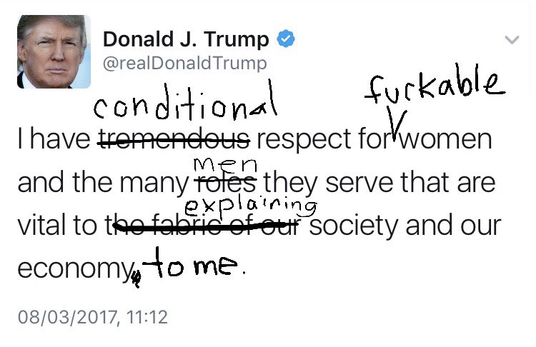 Kathbum's tweet image. .@realDonaldTrump Fixed this, hun. #InterationalWomensDay