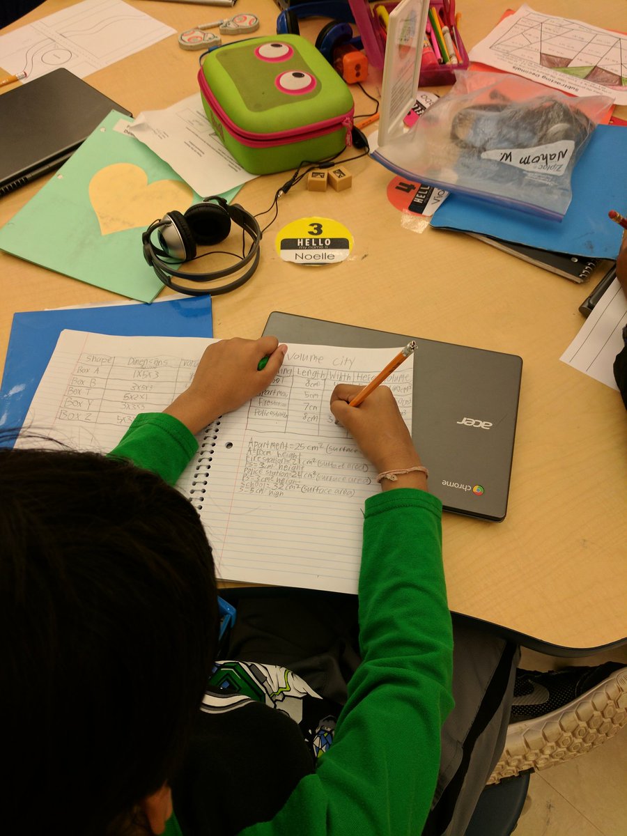 Wowk_WWES's tweet photo. Time to plan a city! Math discourse about volume, area, and perimeter. Technology helps us visualize. Great discussios and collaboration! https://t.co/qXM5szOCYc
