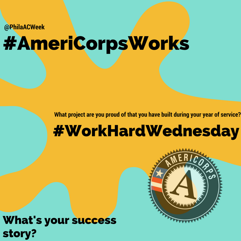 PhilaACWeek's tweet photo. Tweet @PhilaACWeek what you've accomplished during your service &amp; show off how #AmeriCorpsWorks @PA_CNCS https://t.co/R7TAgwbcpK https://t.co/gPNB3JZQ3g