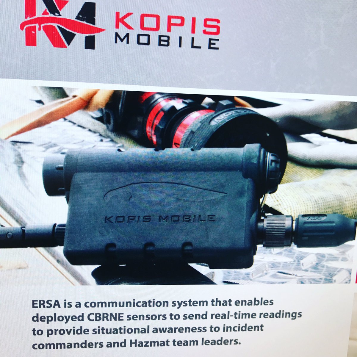 Our engineering in p'ship with @KopisMobile is outstanding - a realtime Platform for situational awareness using #hazmat detection sensors.
