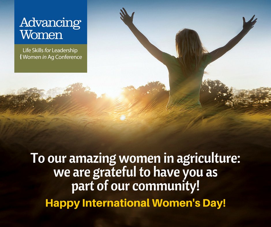 advancing_women's tweet photo. Celebrating all of you today! Shout out to all our #womeninAG!
#InternationalWomensDay #IWD2017 #cdnag #Canada150FarmWomen https://t.co/7LkbBzQtyM