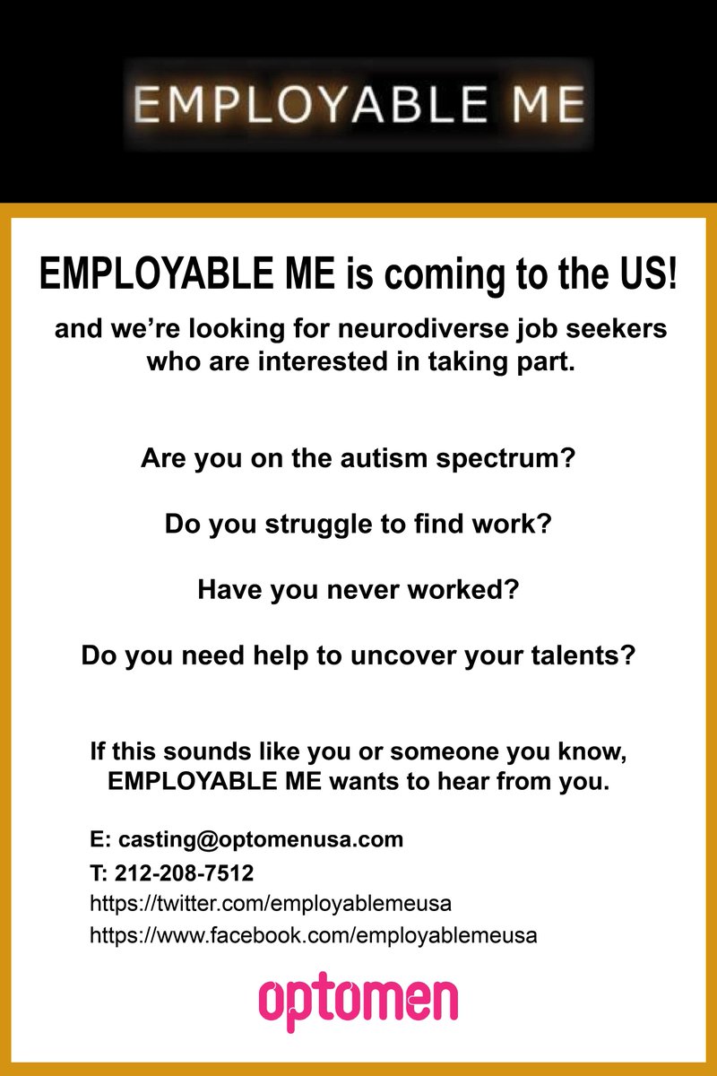 @ShortMinnesotan thanks for the follow! If you know anyone who might be interested in participating in the US #EmployableMe series, pls RT!