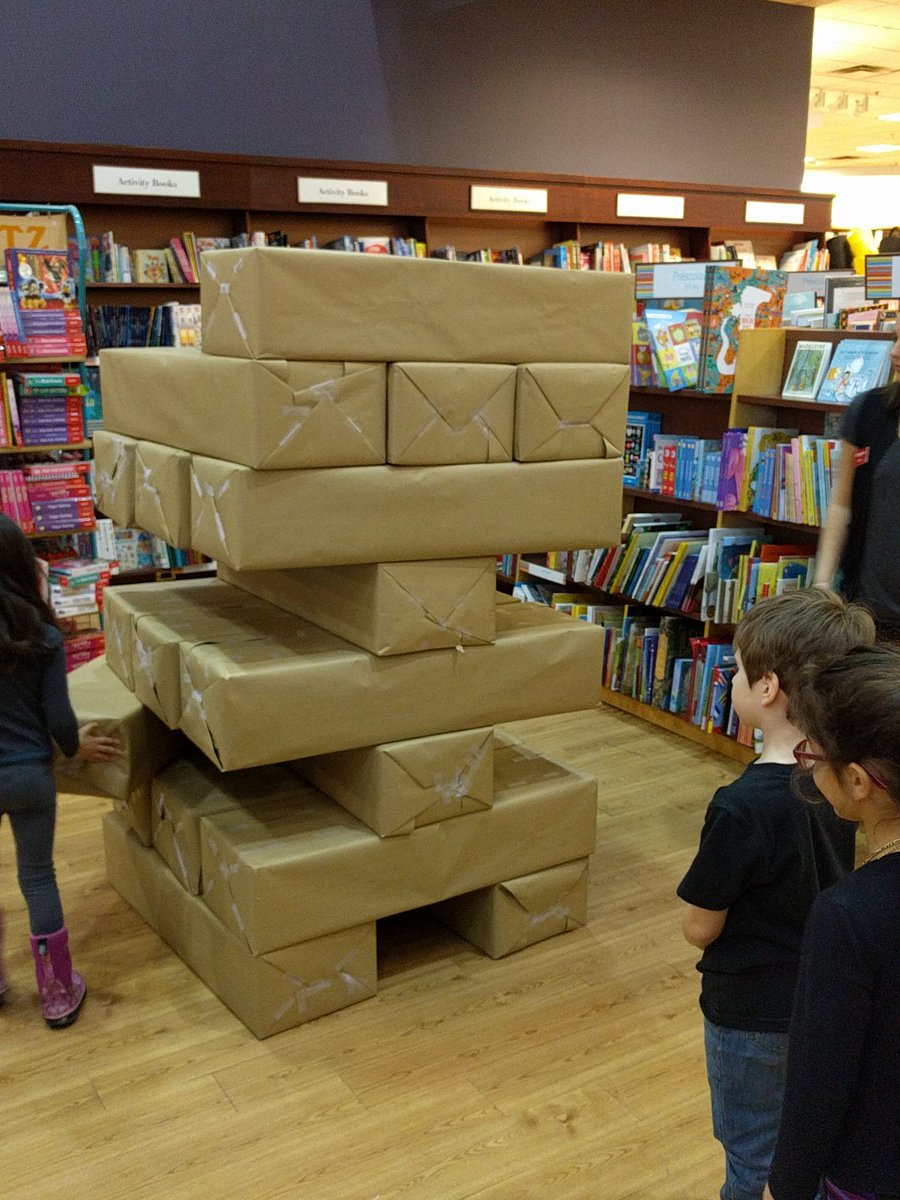 chapterspointec's tweet photo. What's this? Lifesize JENGA game?? The kids like it, the parents love it even more! #IndigoKidsEvents #MarchBreak @indigogreenroom https://t.co/qHLgoRVDYN