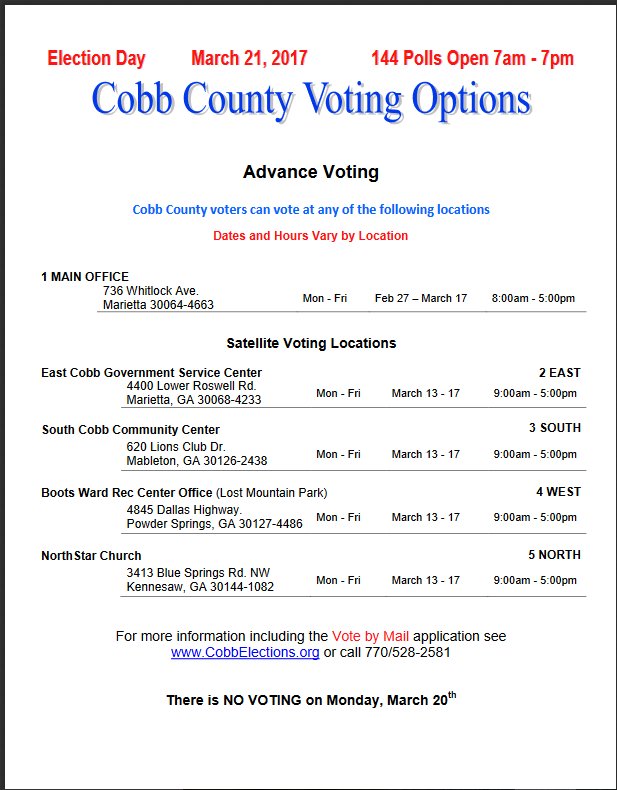 Get Out and Vote!! 

Here is information regarding early voting.  Thank you for your support!