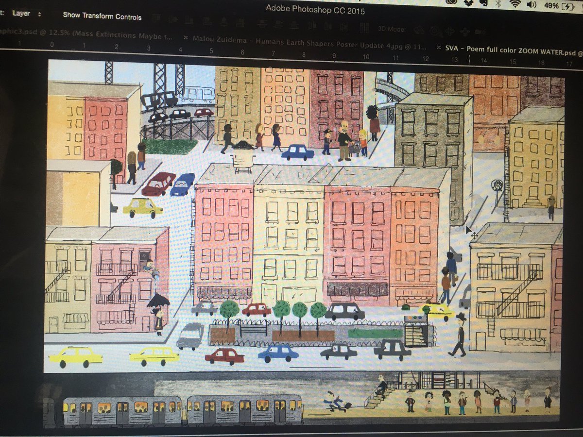 'Sing a song of people'.
A little work in progress; the amount of photoshop layers in this piece is crazy. 
#nyc #kidlitart