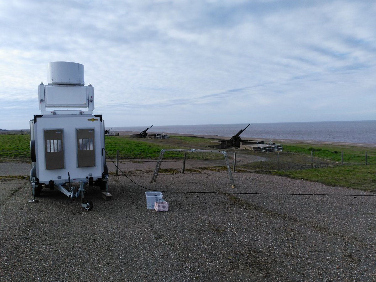james_groves's tweet photo. @AtmosScience Ka-band radar setup along with the sunphotometer and radiometer https://t.co/GkJuc9aBff