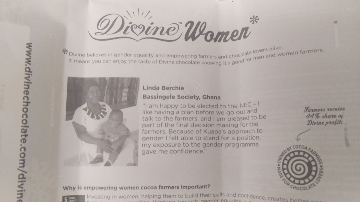 divinechocolate's tweet image. Open up the wrapper on the #DivineWomen bar to reveal stories from 9 women - including Linda who is here in the UK now!