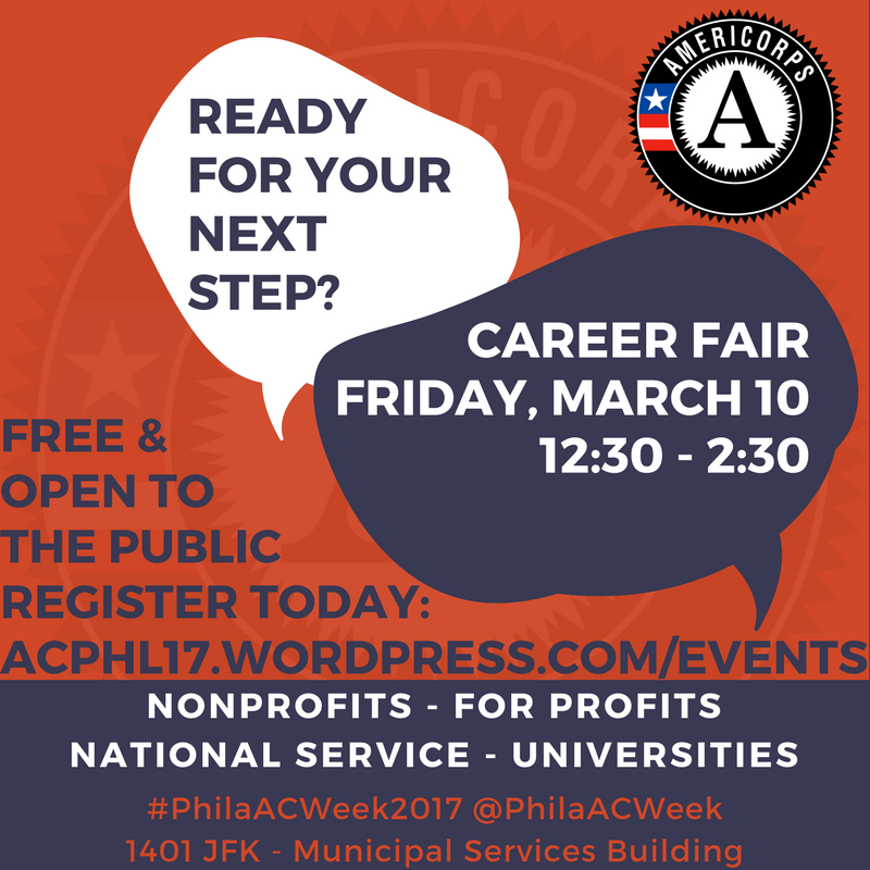 PhilaACWeek's tweet photo. Take your lunch break during #WorkHardWednesday to sign up for #PhilaACWeek2017 events like our Career Fair on Friday! https://t.co/WW7tOo5Jl6