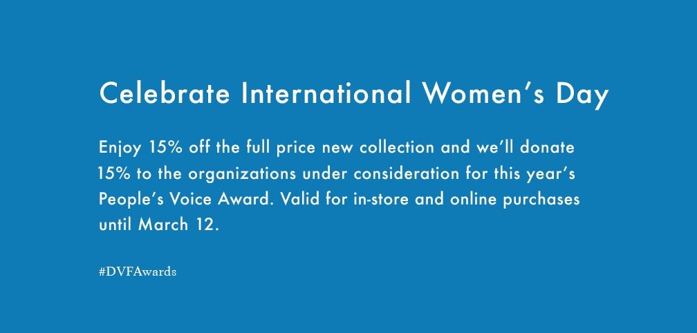 Cheers to us, ladies! Celebrate International Women's Day with 15% off in store. See you soon!