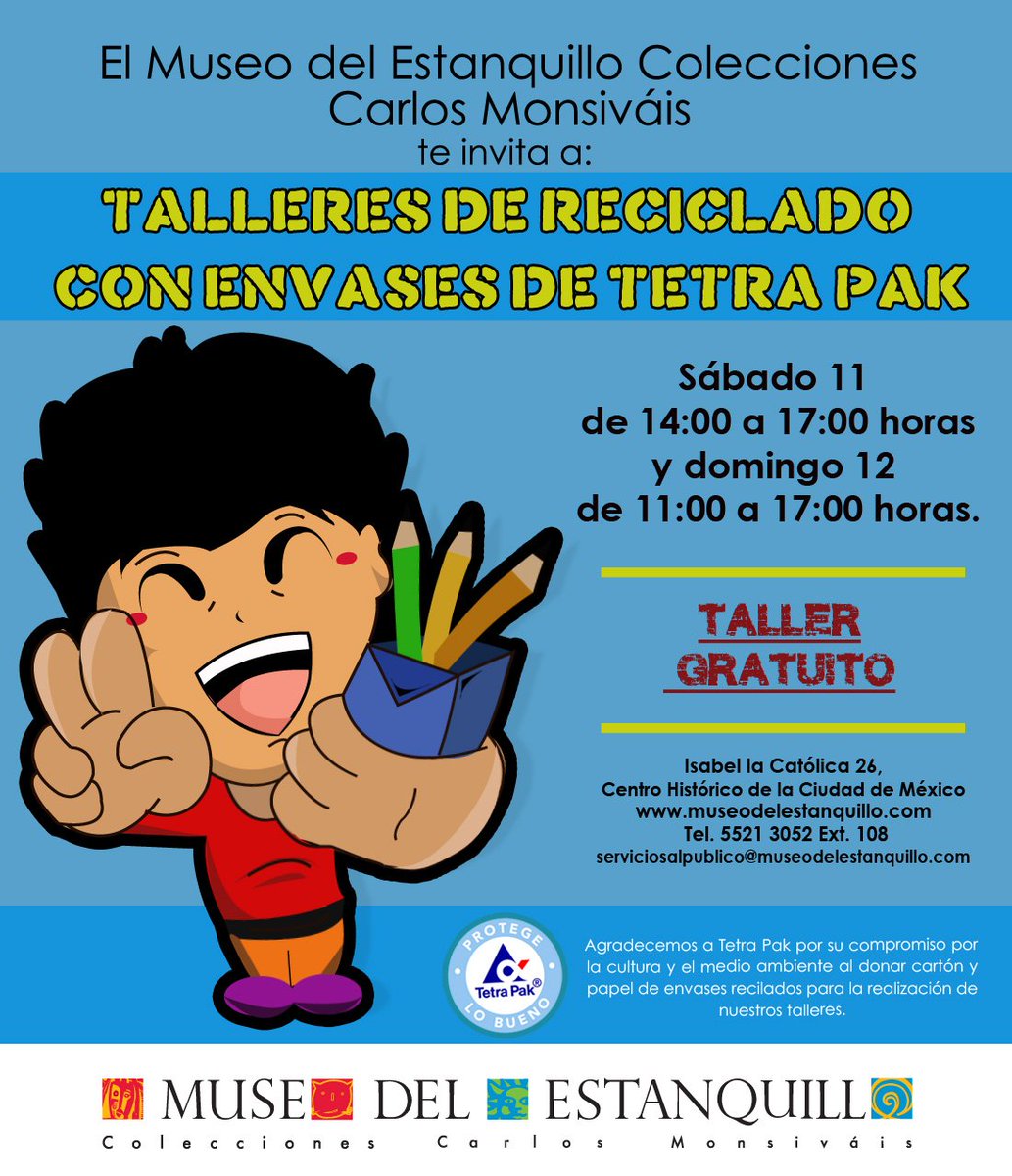 Este fin de semana tenemos talleres de reciclado de <a href="/tetrapakmx/">Tetra Pak México</a> gracias al apoyo de <a href="/culturacoop/">Cultura CoOp</a> Actividades gratuitas, los esperamos...
