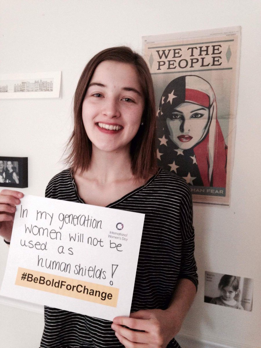 TheStudentsMail's tweet image. In my generation women will not be used as human shields. - Pauline 
#IWD2017 #BeBoldForChange