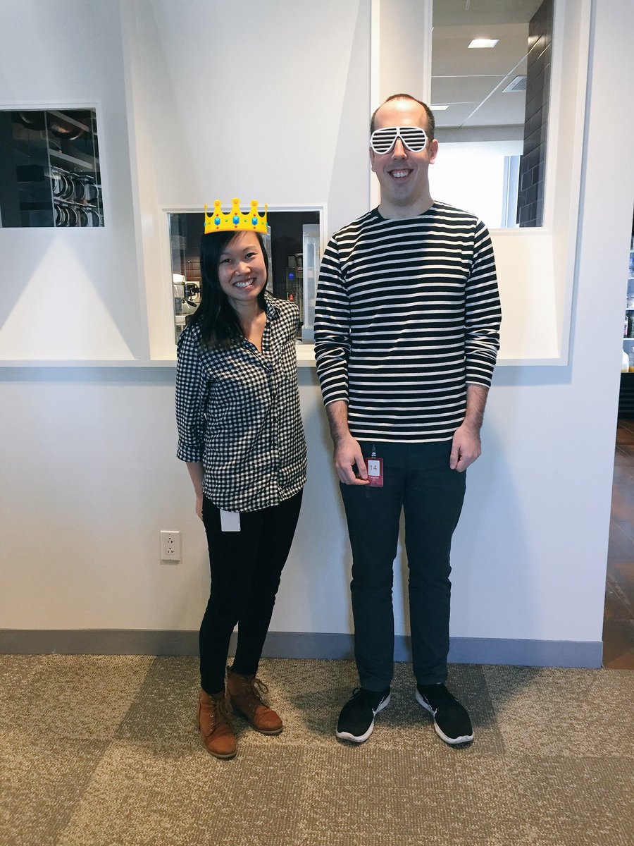 VYK's tweet photo. I found a couple more @designtwinsies! @coops and @ngelalam rocking black and white in the NYC office. https://t.co/nvWojAV6XL