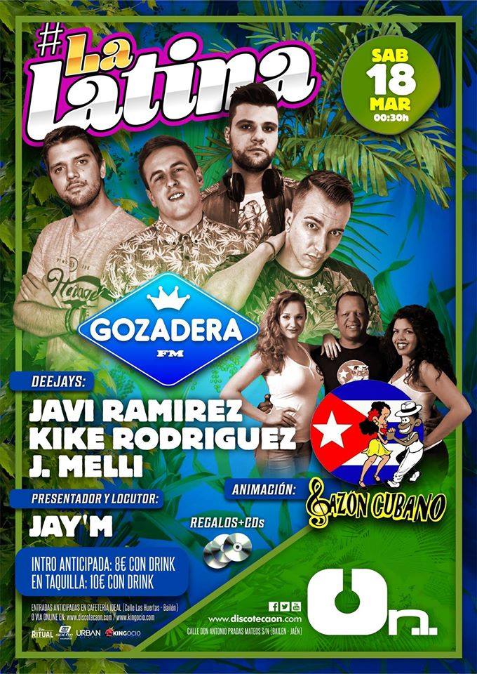 DiscotecaOn's tweet photo. Sorteamos 5 entradas para la fiesta de  @GozaderaFm del próximo sábado 18 de marzo. Para participar: Síguenos y RT!!!

#LaLatina https://t.co/IeUaScL1eK