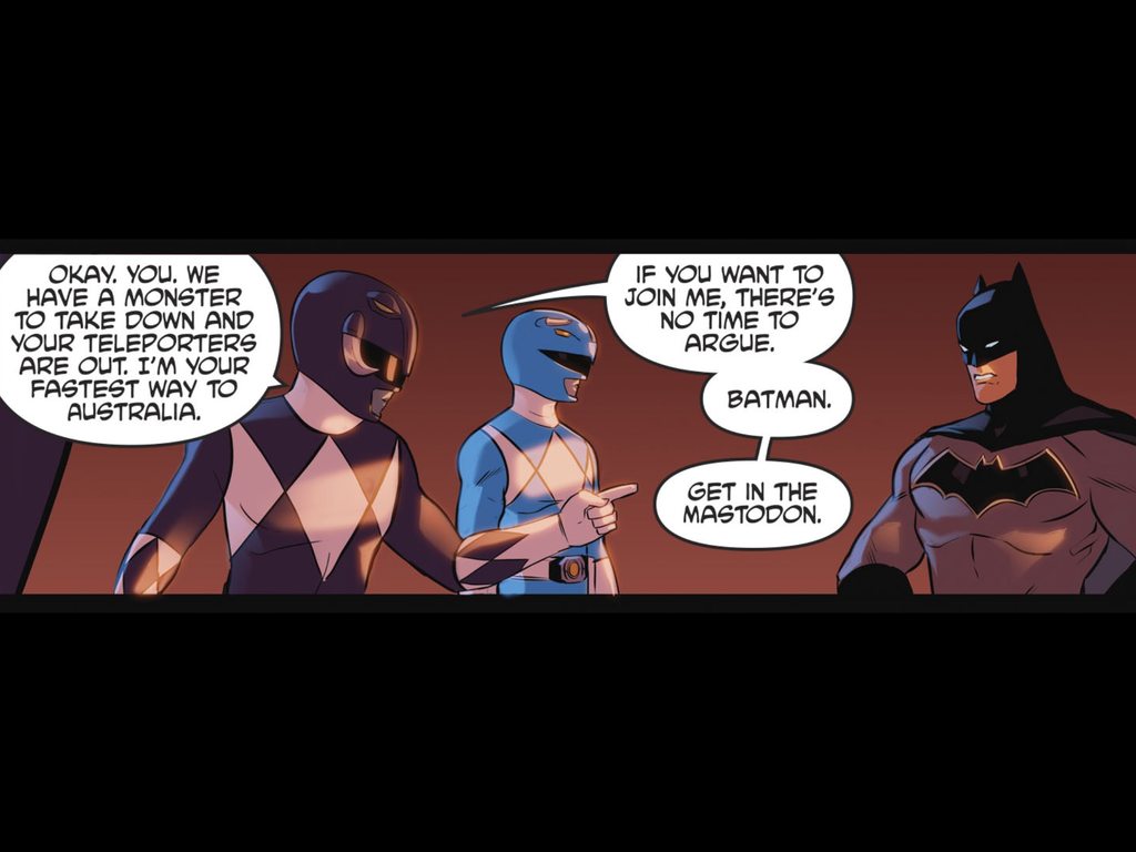 Anixsg's tweet photo. So many great one-liners.

#Batman #PowerRangers https://t.co/JdwHCLvKgP