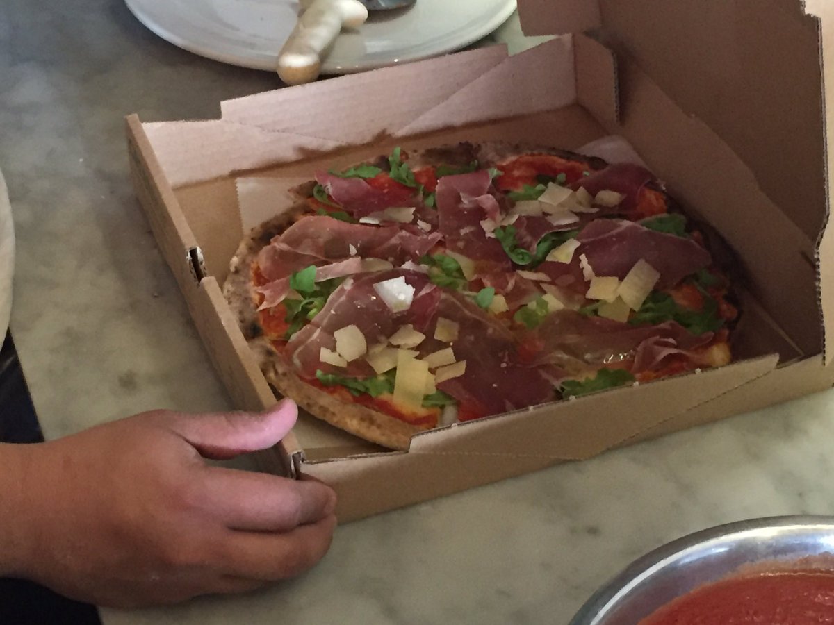 ptwright's tweet photo. The finished product! Thanks to the guys at @PizzaSuperS for letting us cook with you! #Brooklyn #ACCTourney @WFMY https://t.co/LN1GusD5dN