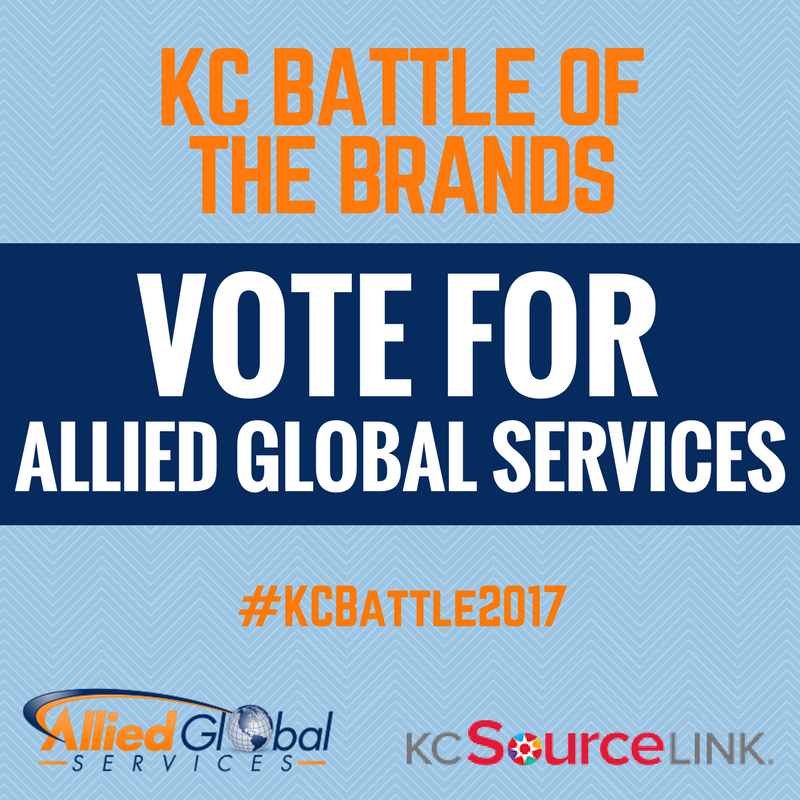 Allied_Global's tweet photo. Who's participating in KC Battle of the Brands? VOTE NOW for Allied Global Services! https://t.co/MyPyMtLySM #InnovationLed @KCSourceLink https://t.co/zG6HM0olrm
