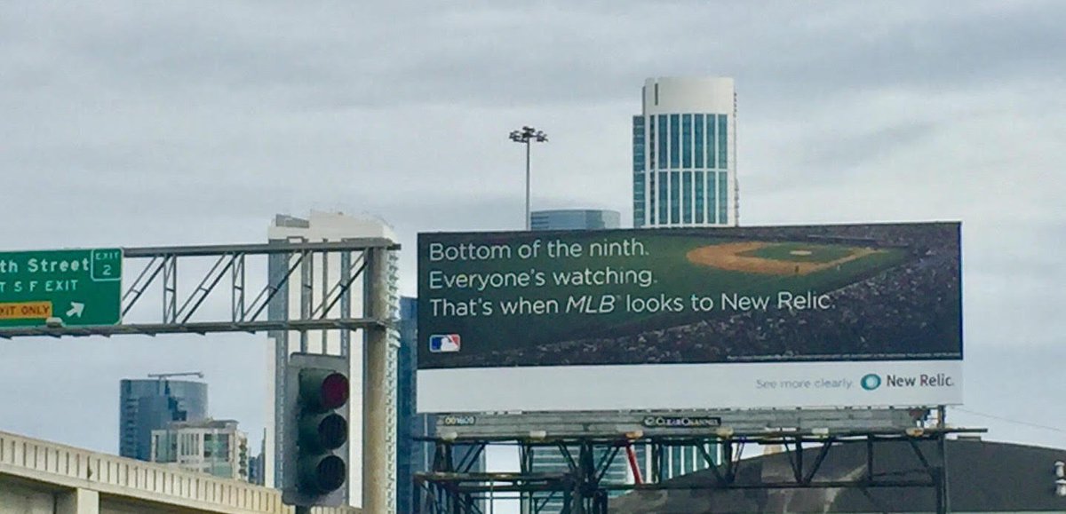 Major brands like <a href="/MLB/">MLB</a> turn to <a href="/newrelic/">New Relic</a> to “see more clearly" during their most important moments (as shown on this new billboard in SF!)