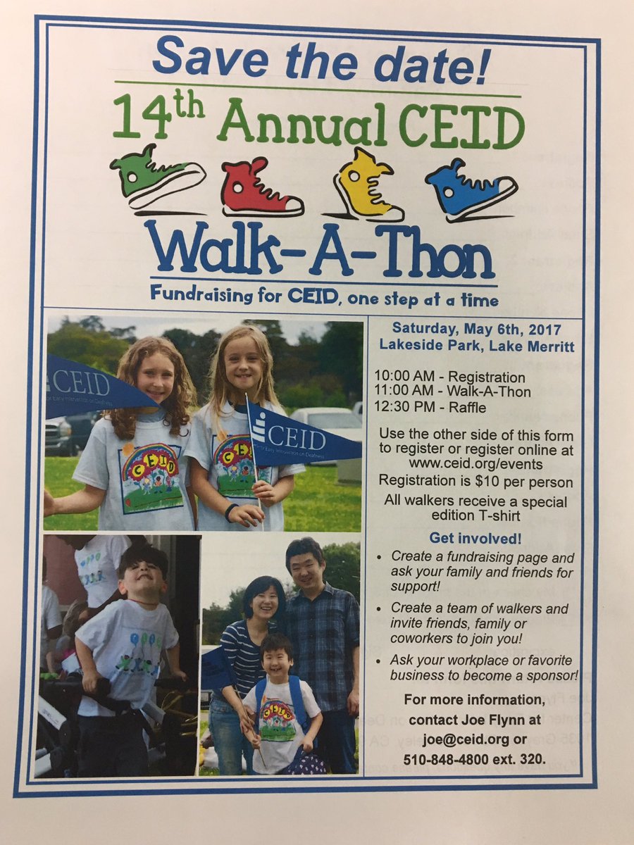 Hey guys! CEID in Berkeley is holding a walk-a-thon on Saturday, May 6, 2017! Respond to this tweet or let Ms. Lamons know if you can come!