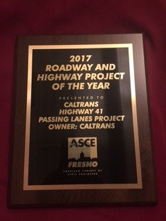Congrats to #Teichert team for their part in receiving the ASCE Fresno Branch Outstanding Roadway &amp; Hwy Project award with #CalTrans.