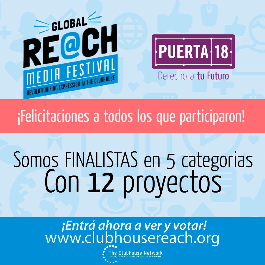 puerta_18's tweet photo. Concurso internacional que alienta a los jóvenes a expresarse creando proyectos significativos. Ahora falta TU voto https://t.co/3gCOuIjM8K https://t.co/5cX4DWXLJN