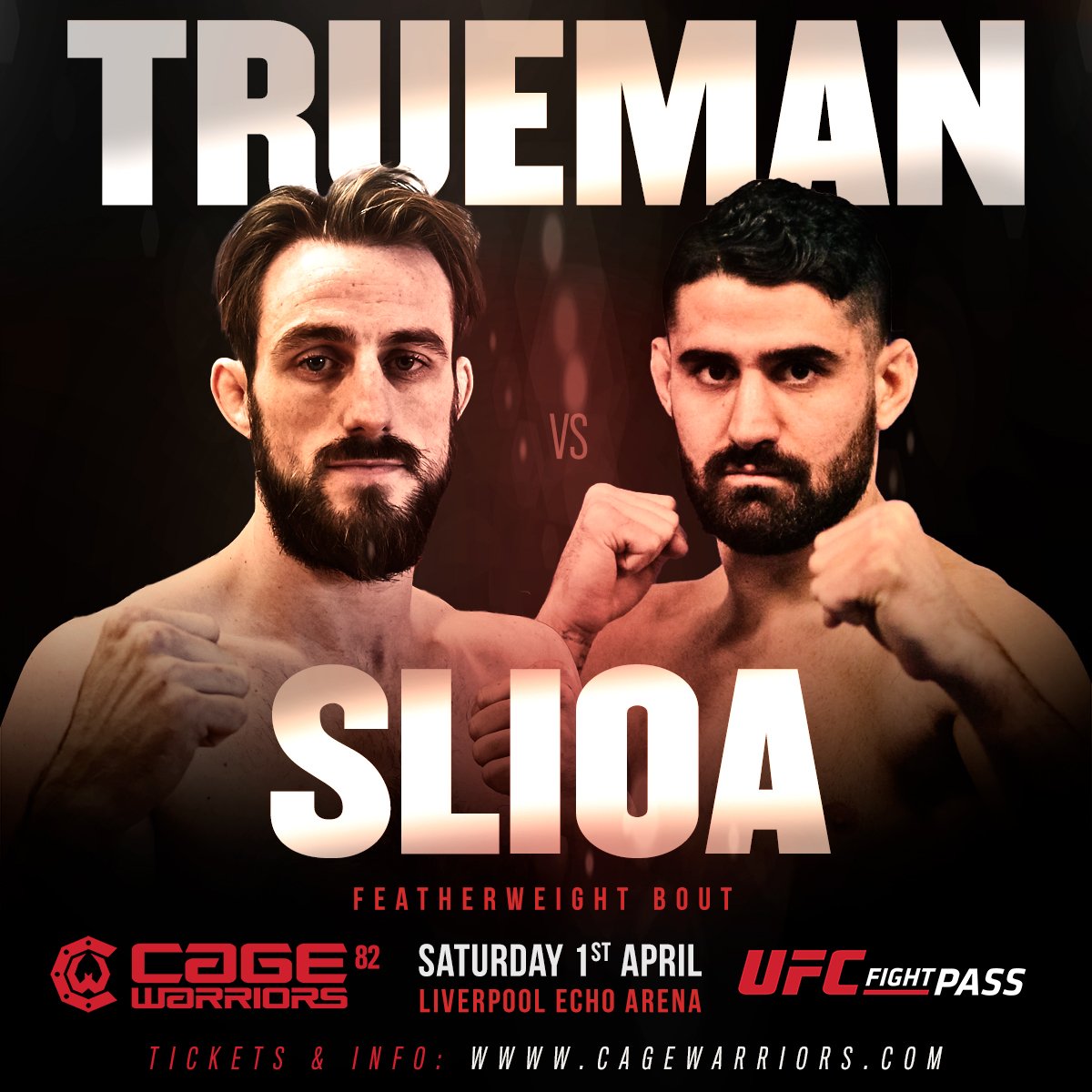 CageWarriors's tweet photo. 👊 @DeanTrueman vs @FrantzSlioa 
📆 April 1st 
📍@EchoArena
📱#CW82 
🎟https://t.co/95G4HCRFpQ https://t.co/dDghj0fyev