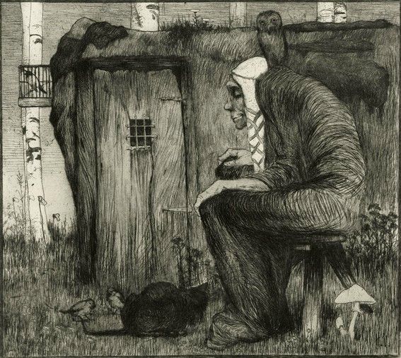 Tatiana19796's tweet photo. Heinrich Vogeler, 'Witch with owl',1895. https://t.co/BzibqiimkQ