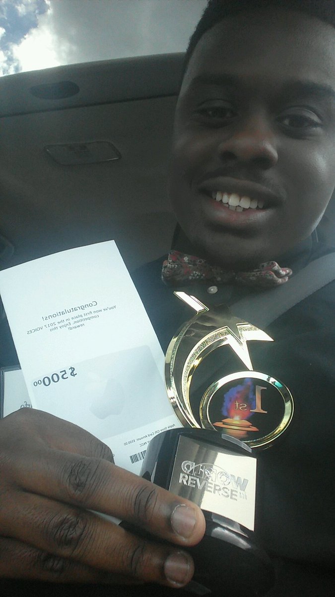 Rated_Rico's tweet photo. Today I Competed in the Voice competition an won #WorldinReverse @Voices_2017 https://t.co/I10dptQwF4