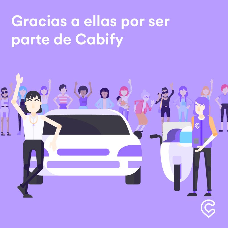 Cabify_Peru's tweet photo. Feliz #DiaInternacionalDeLaMujer Y en especial a todas las que forman parte de nuestro excelente equipo. #CabifyTeam https://t.co/PQ42vEpjTE