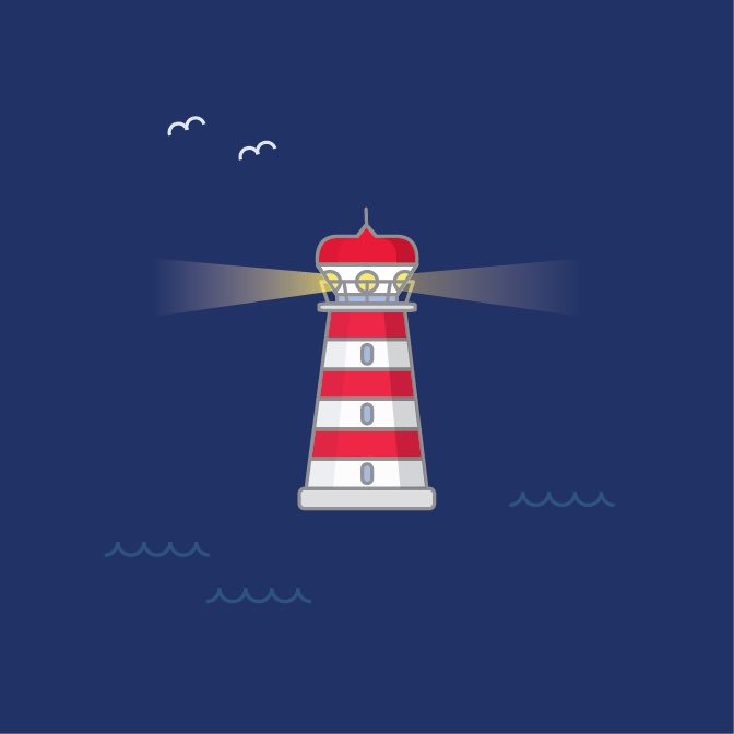 freakyfreakhsu's tweet photo. Work today // need some light 
#lighthouse #guide me through the night
#light #logo #graphicdesign #vector
#illustration #灯台 https://t.co/BR6A93Ql33