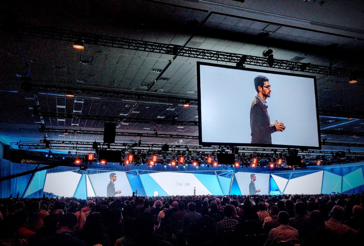 scandicc's tweet photo. Sundar Pichai: the AI and machine learning vision. The future of enterprises. #GoogleNext17 #GoogleCloud #Innext https://t.co/tAnzSeVQ9G