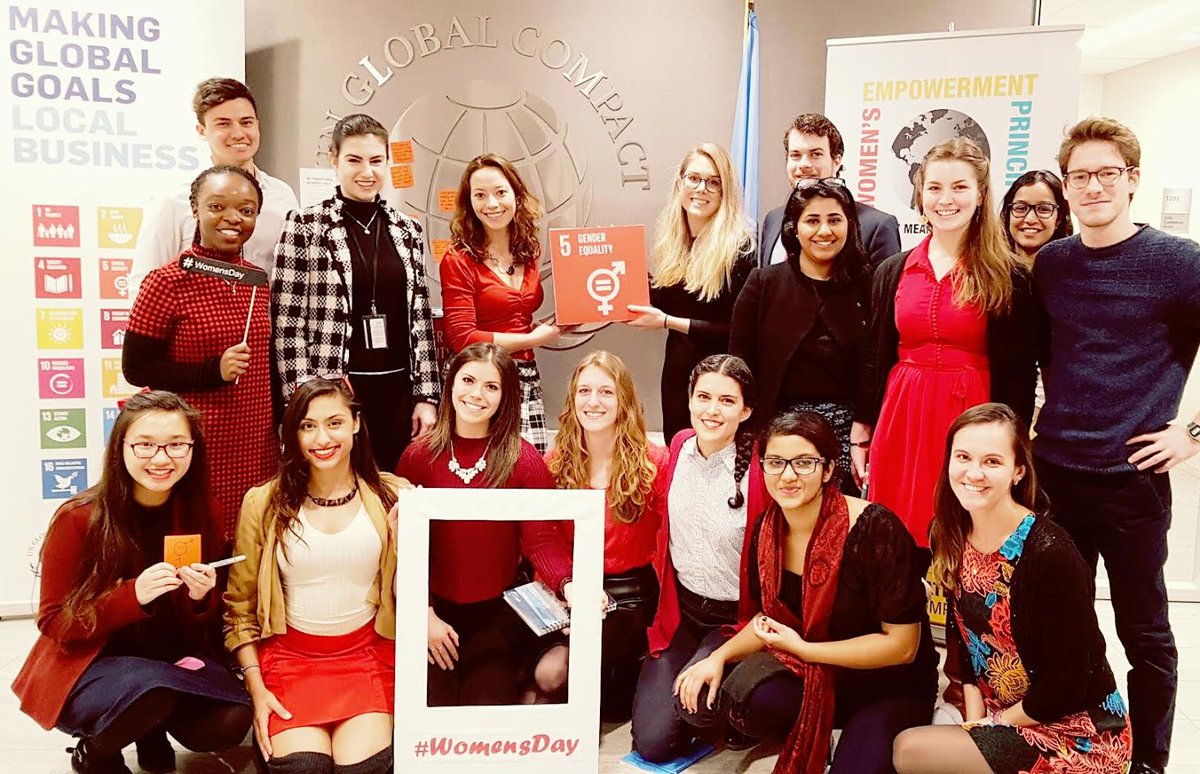 Happy #InternationalWomensDay from some of our #nextgen UN <a href="/globalcompact/">UN Global Compact</a> leaders, and the men that will support our journeys #IWD2017 #iwd